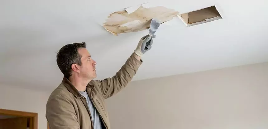 Ceiling Water Stain and Drywall Repair in Epworth